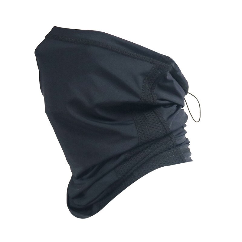 Masque cache-nez à cordon de serrage, cache-nez avec maille respirante pour Sports de plein air d&#39;été, Protection contre la poussière UV: Black