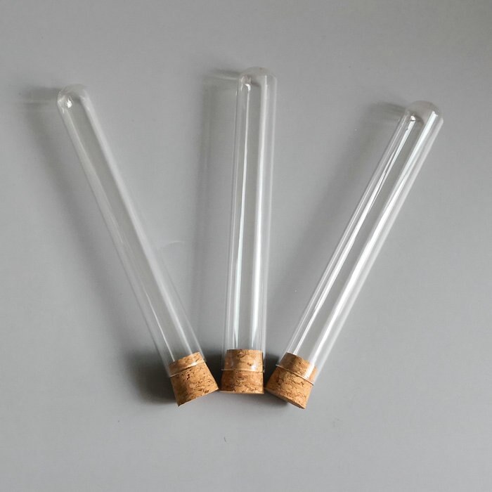 10pcs/lot 20x150mm Clear Glass Test Tubes U-Shaped Bottom Laboratory DIA 8-INCH