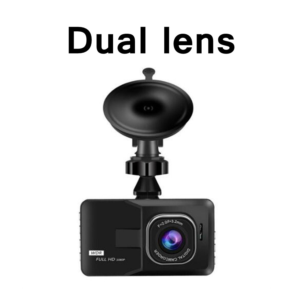 Hd 1080p kjøretøy kamera videoopptaker bindestrek kam nattsyn 3.0 tommers flerspråklig bytte: Dobbel linse / 1080p med 4gb
