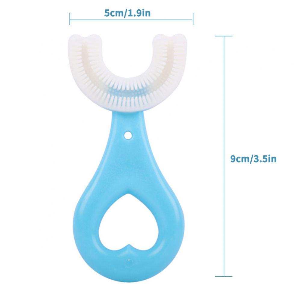 Spazzolini da denti a forma di U in Silicone con manico spazzola per la cura orale per 2-12 anni spazzolini da denti manuali a forma di U all&#39;ingrosso