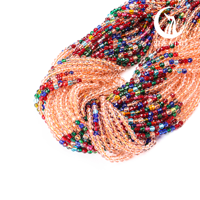 Zhe Ying 10 Strands/lot Gradient Fuchsia Ruby Color Bead Hydro Faceted Crystal Glass Beads for Bracelet DIY Jewelry Accessories: Light Pink