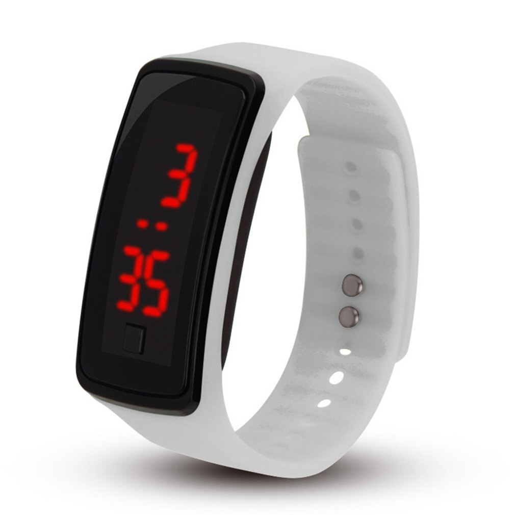 Vrouwen Led Sport Horloge Zachte Siliconen Horlogeband Elektronische Horloge Vrouwelijke Flexibele Verstelbare Digitale Horloge Met Pin-En-Tuck