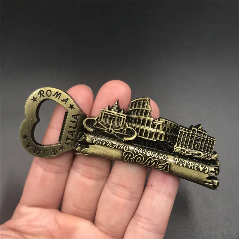 Reino Unido Italia Roma Notre Dame De París Francia Estados Unidos Qatar imán magnético de Metal para nevera Pizza Torre inclinada магнит: Negro