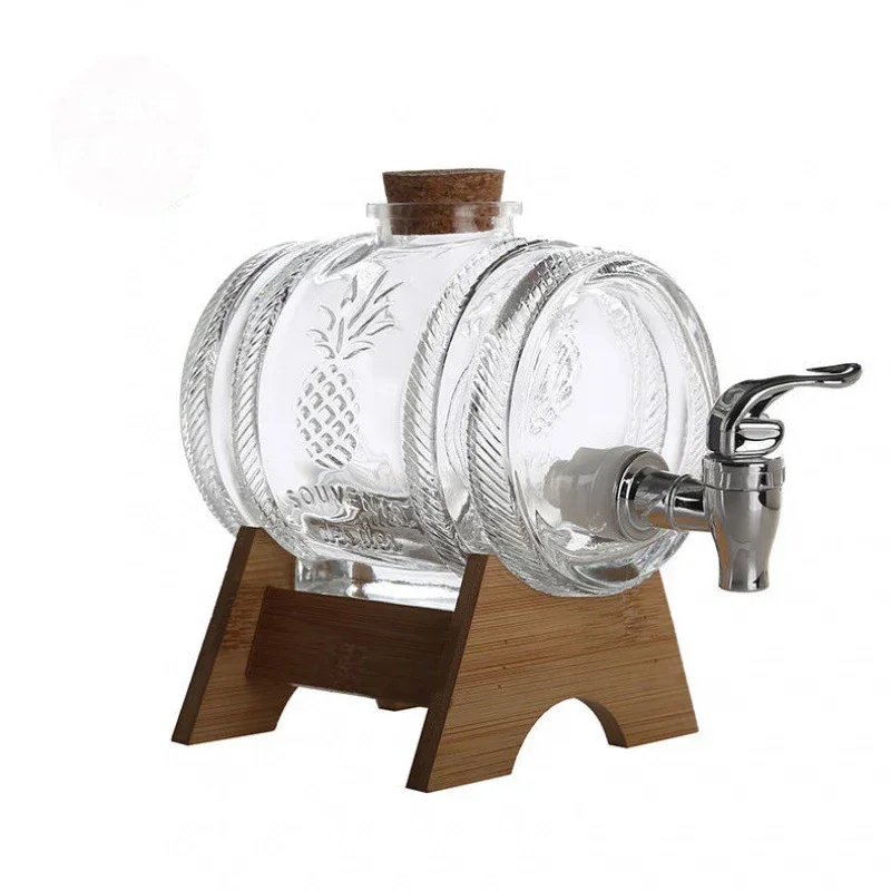 Whiskey-Dekan ter mit Holz stütze, bleifreies Glas-Barware, klare Wein karaffe für Schnaps, Scotch-Bourbon: Blau