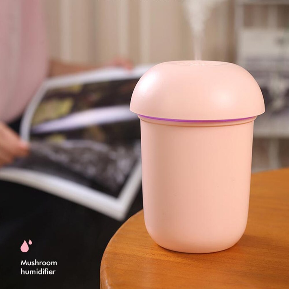Mini Mushroom Humidifier Air Essential Oil Diffuser Aromatherapy Humidifier Ultrasonic USB Mist Maker with Warm Lights