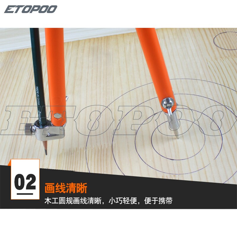 Clear 45 Steel Circular Marking Scribe Wood Working Drawing Compass Industry Tool Craft Scribing Compass for Woodworking
