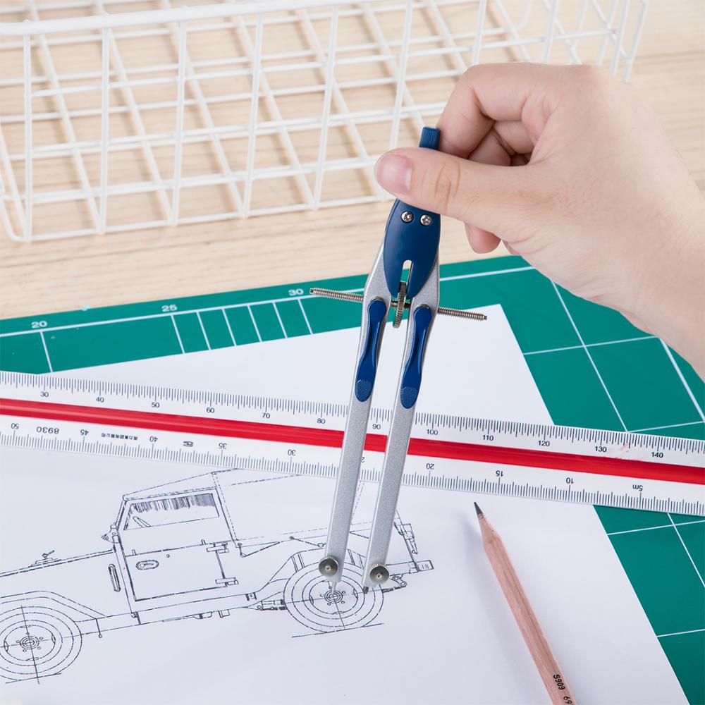 Deli Compass Geometry Set with Lock Durable Zinc alloy Math Precision Drafting Drawing School Supplies EG30994