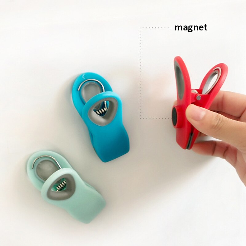Magnetic Multipurpose Bag Clips Bag Fresh Keeping Clamp Sealer For Kitchen Refrigerator Magnet Clips Sealing Portable