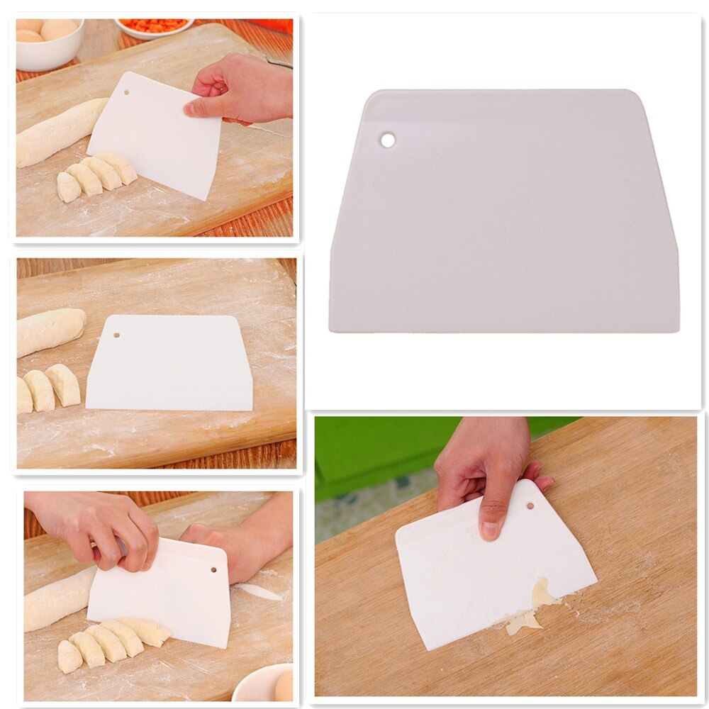 Scraper Cream Cakes Dough Cutters Dough Scraper Baking Tools cut Trapezoidal Plastic Flour Scraper Baking Utensils