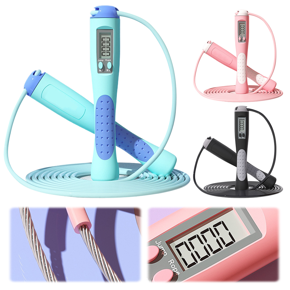 Cuerda para saltar para contar, cuerda para saltar con contador de entrenamiento, cuerda para saltar, cuerda para saltar larga para gimnasio, ejercicio físico