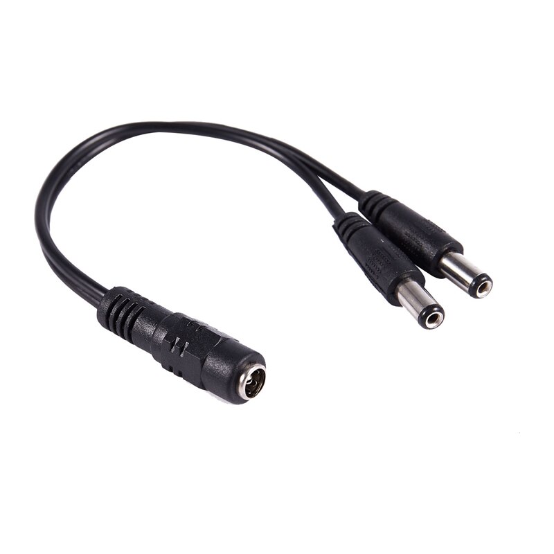 5.5x2.1mm 1 to 2 M/F DC Power Splitter Cable for Security CCTV Camera