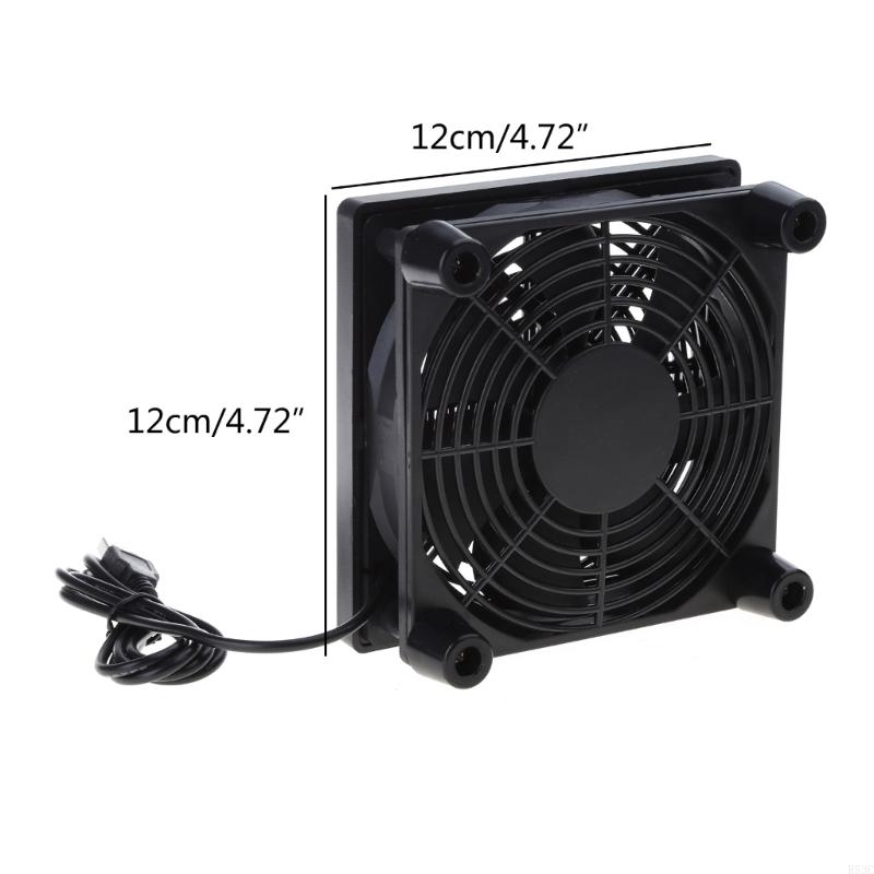 120mm 5V USB-aangedreven ventilatorkoeling voor routermodem TV Box Router koelbehuizingsventilator voor koeling van verschillende elektronica-apparaten