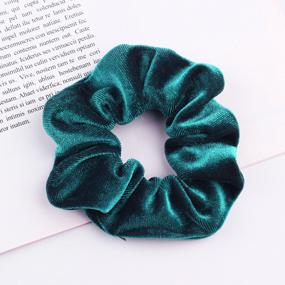 Nueva terciopelo dorado mujeres color puro salvaje intestino grueso pelo elástico deportes danza Scrunchie niñas accesorios para el cabello: Blanco