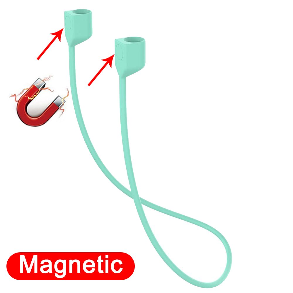 Correa antipérdida para auriculares Airpods Pro 1, 2, 3, soporte para auriculares, Cable de cuerda, auriculares, cuerda deportiva de silicona para el cuello para FreeBuds: Negro