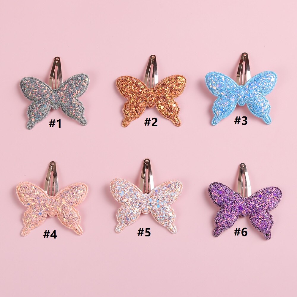 1 Stuk Pailletten Cartoon Vlinder Haar Clips Voor Meisjes Boutique Haarspelden Meisje Haarspeldjes Kids Haarspelden Baby Haar Accessoires