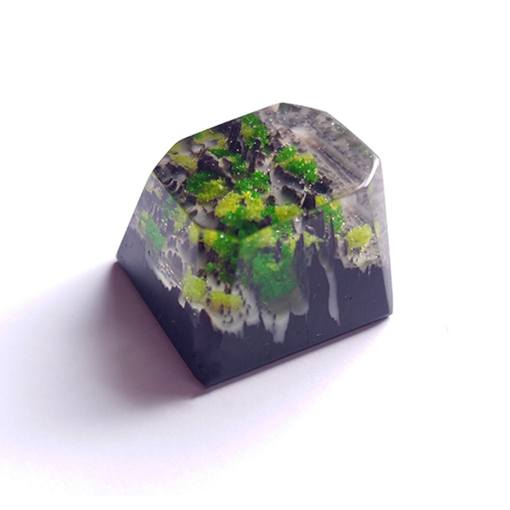 Handmade Backlight Resin Keycaps For Cherry Mx Switch Mechanical Keyboard OEM R4 Luminous Snow Mountain Jungle Wood Key Caps: Keycaps 1