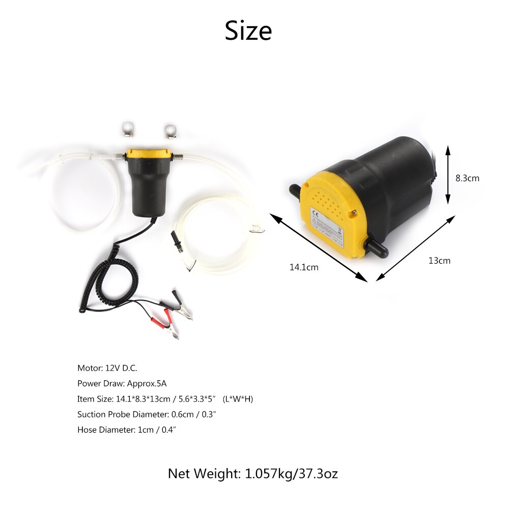 Electric Oil Pump Scavenge Suction Transfer Change Pump 12V Motor Oil Diesel Extractor