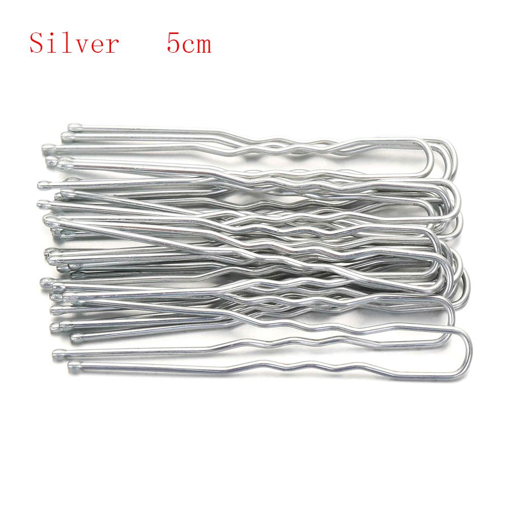 Horquilla en forma de U de 20 piezas, herramienta de peinado nupcial dorado, pasador de aleación, pinzas para el pelo, pasadores de Metal, pasador ondulado, 5/7cm: Blanco