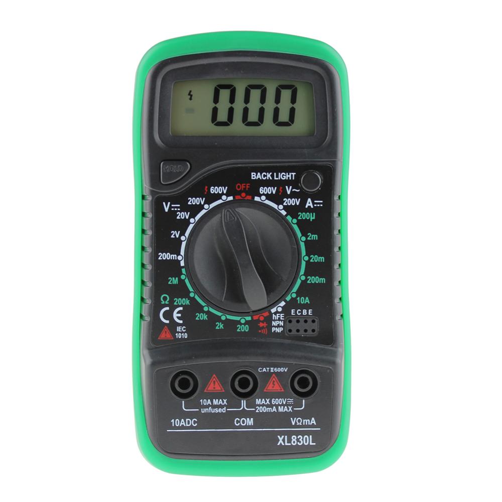 DT9205 LCD Digital Multimeter Voltmeter 1999 Backlight AC/DC Ammeter Voltmeter Ohm Tester Meter Current Capacitance Tester: green