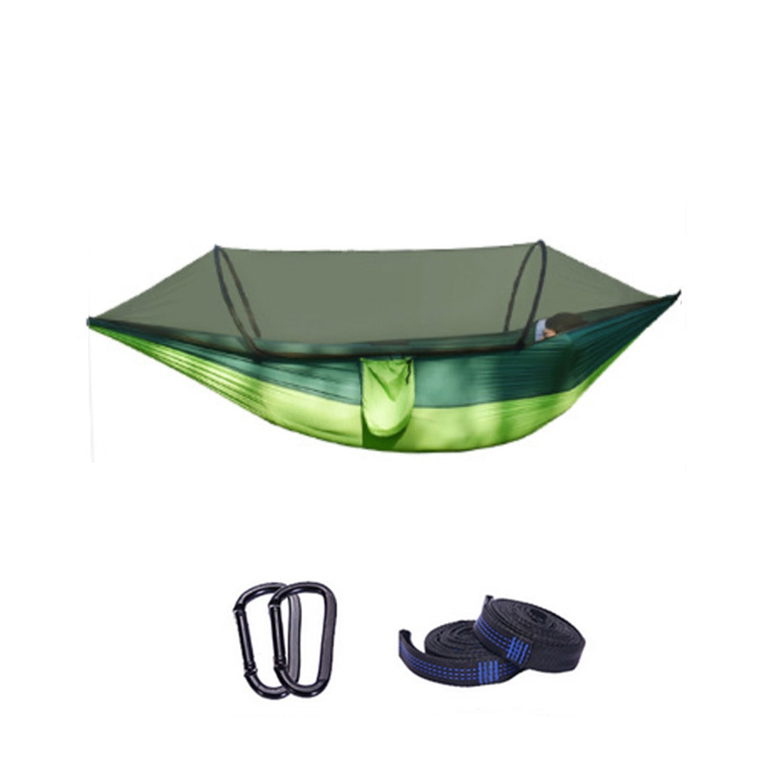 Hangmat Met Anti-Muggen Outdoor Dubbele Nylon Parachute Doek Camping Klamboe Quick Open Hangmat Controle Hangmat Kamp
