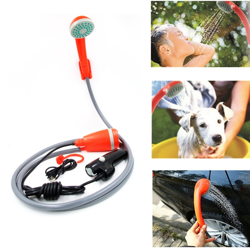 Biltvätt camping dusch bärbar usb laddning bil dusch tvättmaskin elektrisk pump för utomhus camping resor husdjur hund man kvinna