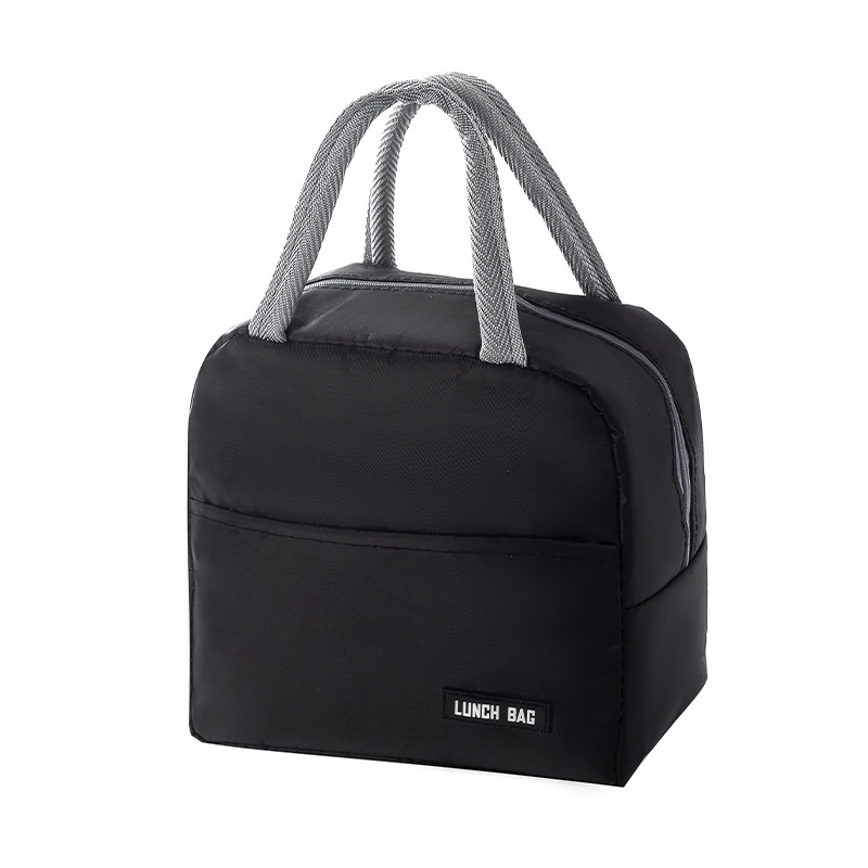 Solid Color Twill Bento Bag Portable Thermal Bag Thickened Student Lunch Box Bag Bento Bag Meal Bag: SKY BLUE