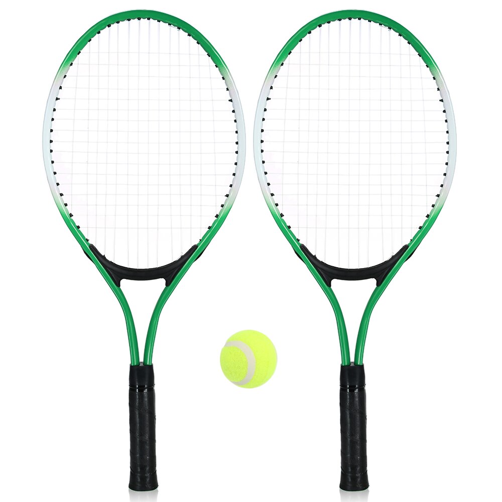 2Pcs Kinder Tennis Schläger String Tennisschläger mit 1 Tennis Ball und Abdeckung Tasche: Grün