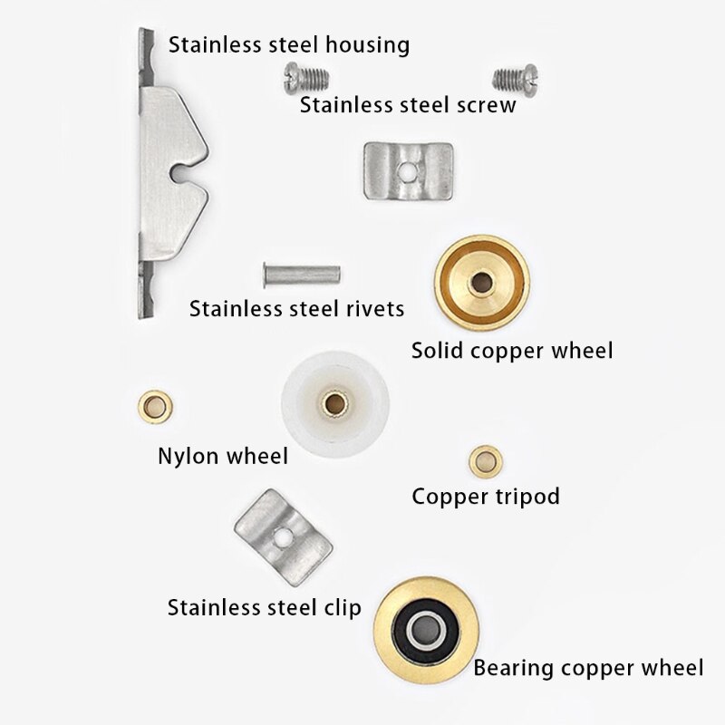 4Pcs V Groove Wheel Heavy Duty Track Roller Double Bearing Rigid Caster for Swing Sliding Gate Doors Window