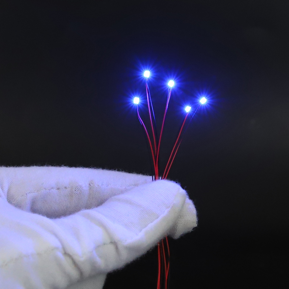 10pcs/Set Micro LED Lamp Chips 3V Pre-Soldered 0402 0603 0805 1206 30cm Litz Wire Lamp Railway Lighting DIY Model Electronics