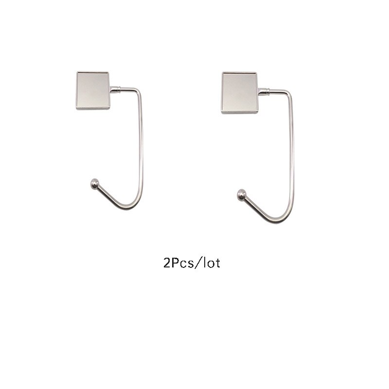 Kerst Kous Zilveren Schoorsteenmantel Haken Tafel Houders Hanger Xmas Veiligheid Hand Grip Kousen Clip Voor Kerst Feest Decoraties: Square 2Pcs