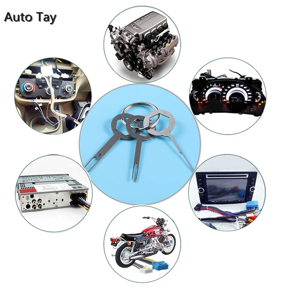 3 Stks/set Auto Terminal Removal Tool Kit Automotive Pin Extractor Plug Auto Reparatie Tool Kabelboom Crimp Puller Verwijder Tool