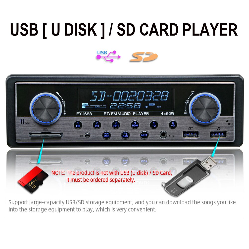 Auto Multimedia Speler Auto Radio Autoradio Met Bluetooth Fm Stereo Audio MP3 Ontvanger Usb Radio Automotive Elektronische Onderdelen