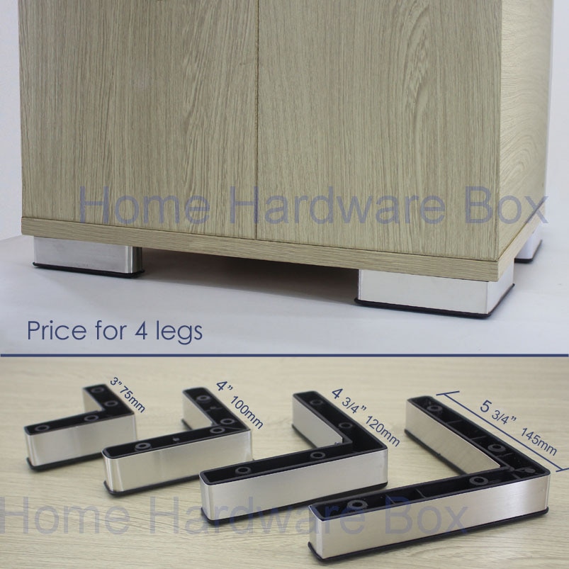 morden low cabinet leg aluminum legs DIY furniture cabinet feet L base corner plastic 25mm hight