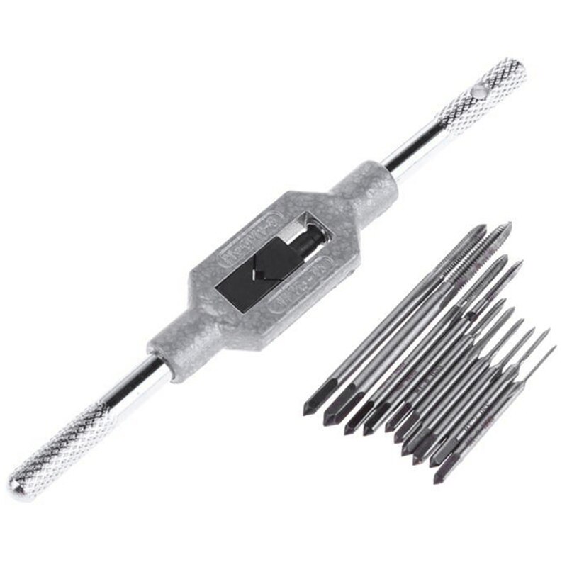 11 stk/parti  m1 m1.2 m1.4 m1.6 m1.7 m1.8 m2 m2.5 m3 m3.5 mini skrue hane sæt hånd tap gevind wire tapning gevindskæring haner angreb