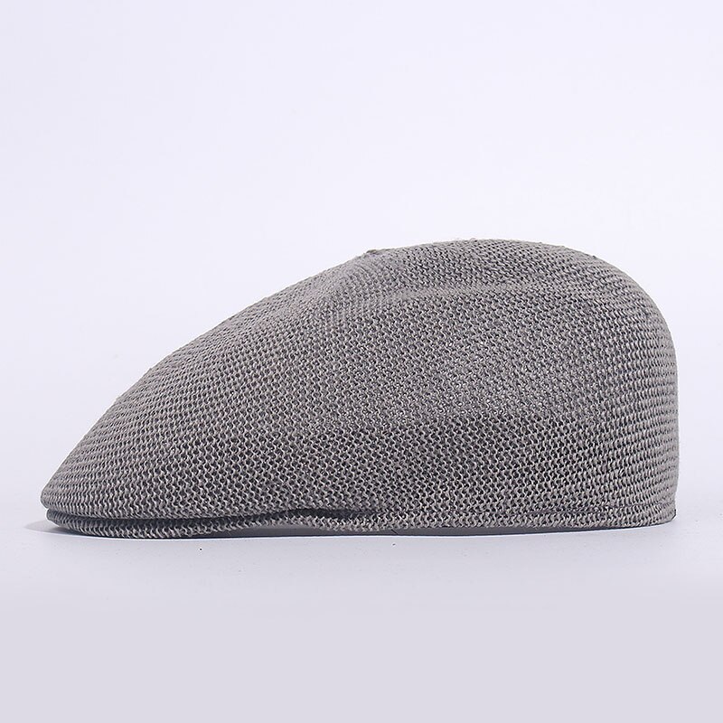 Boina, gorro de primavera verano para hombre y mujer, sombrero de gorra plana Ivy con rejilla transpirable para hombre y mujer, Boina de papel plano liso