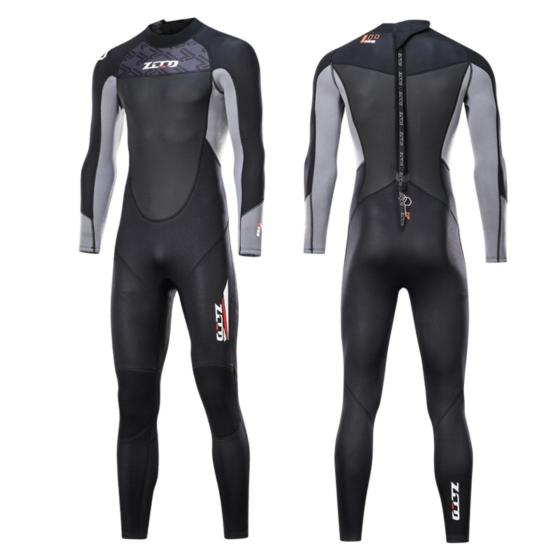 Traje de neopreno de una sola pieza de 3mm para hombre, traje de buceo térmico para invierno, traje completo de neopreno de manga larga para nadar y bucear