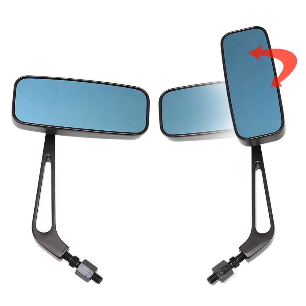 Universal Motorcycle 8mm/10mm Rectangle Rear View Side Mirrors Left/Right For Harley Street Glide Road King