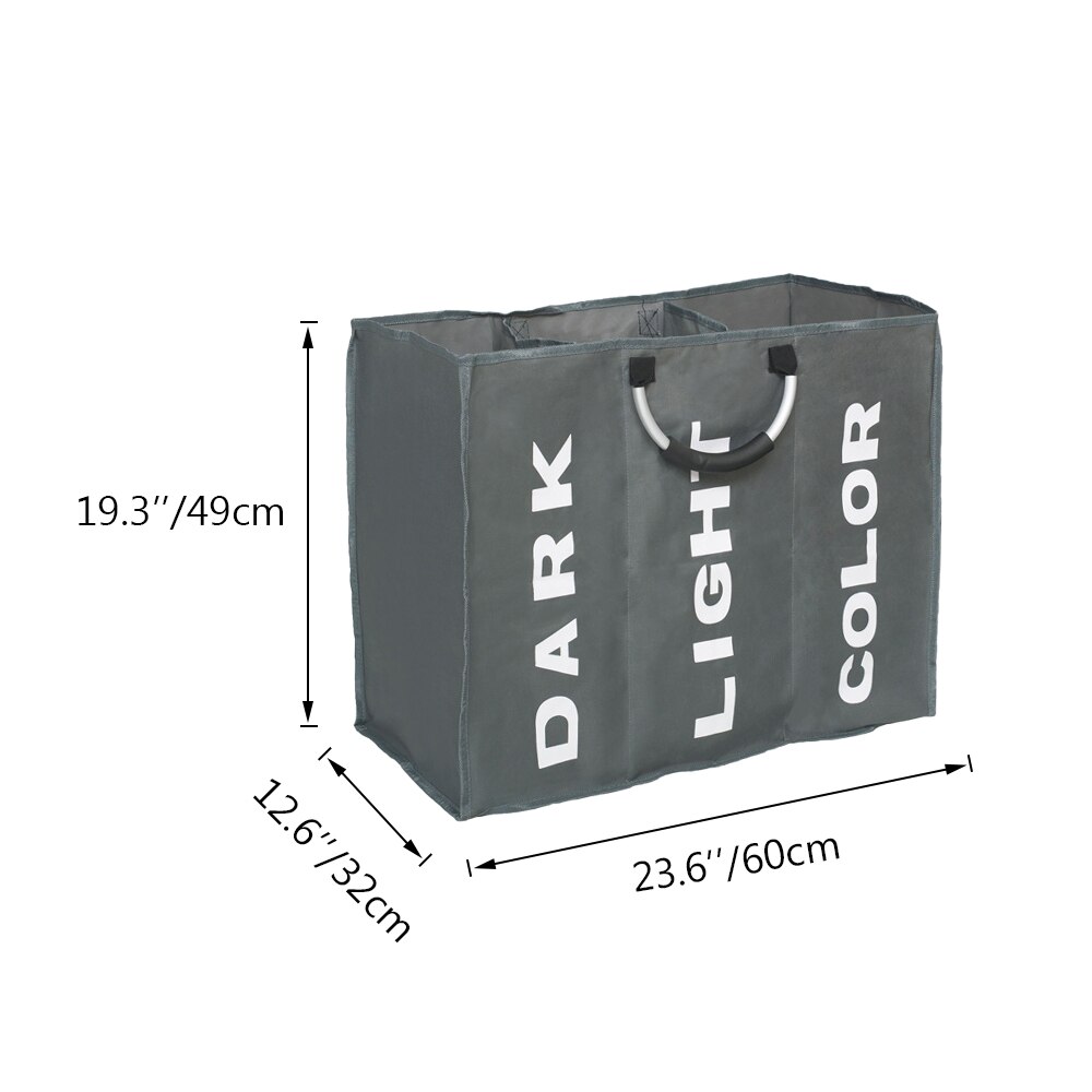 Waterproof Collapsible Laundry Basket Dirty Clothes Hamper Printed Foldable Storage Bin Sundries Sorter Basket with Handles 1pc: Deep gray60x32x49cm
