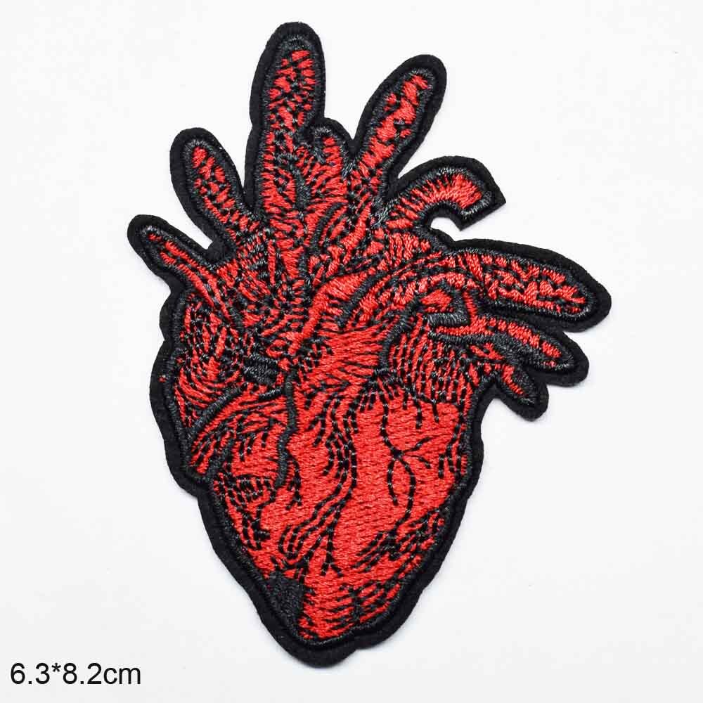 Punk Oog Hart Ijzer Op Geborduurde Kleding Patch Voor Kleding