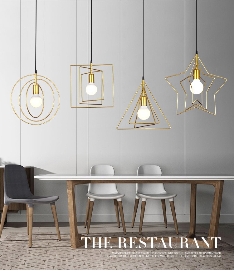 Enkel moderne stil jern lysekrone  e27 pære lysekroner led lamper hjemmebelysning soverom dekorasjon loft lys