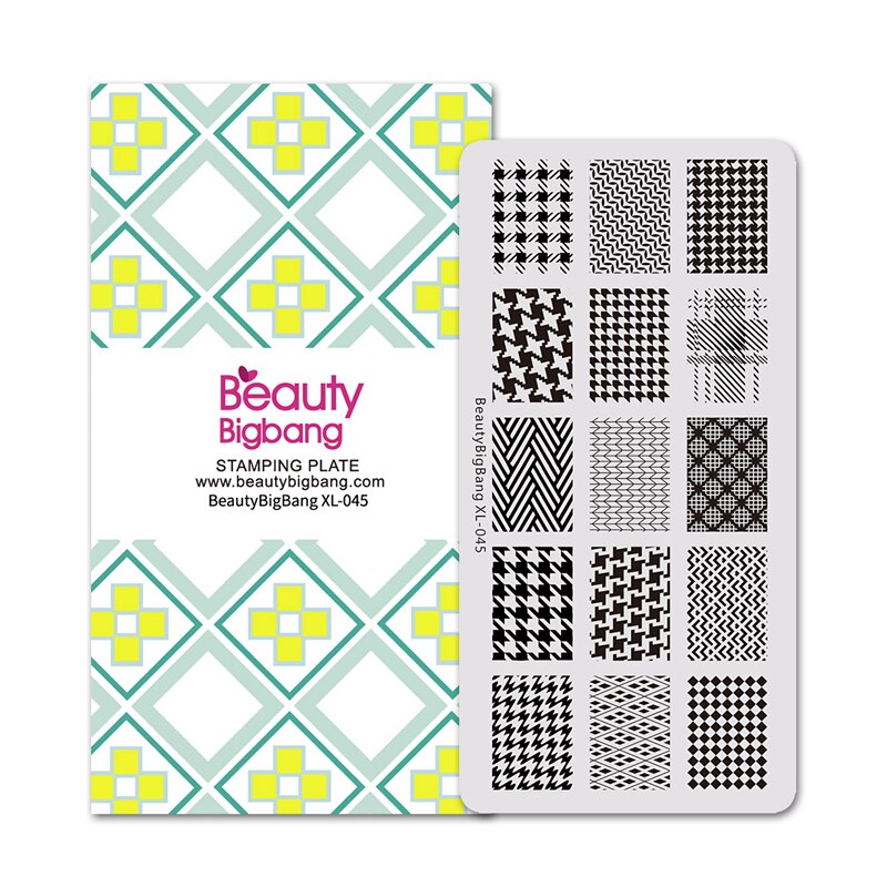 Beautybigbang Nail Stamping Plates Set 10 PCS XL-031-XL-070 Words Flower Animal Geometry Tree Ring Style Image Nail Art Template