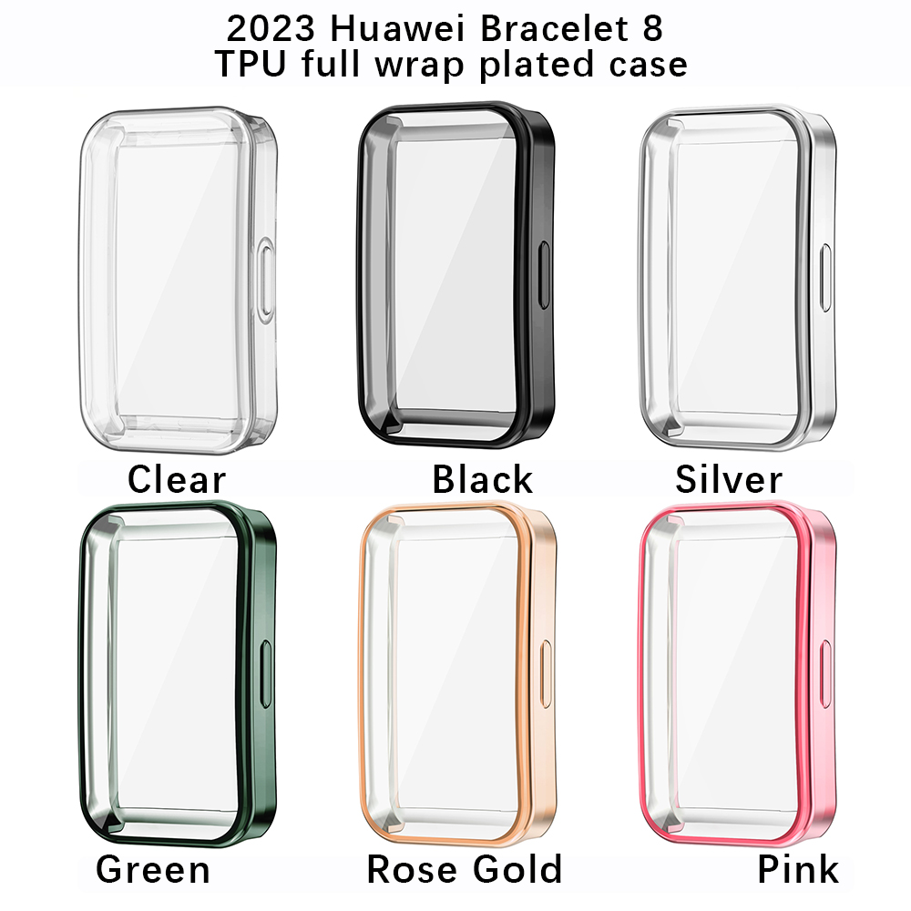 Soft TPU Case For Huawei Band 10 9 8 Shell Frame Bumper Screen Protector Glass Band9 Full Clear Protective Cover