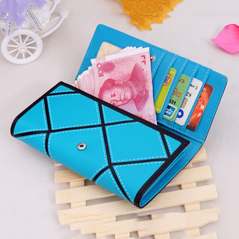 Marka markowa skóra ekologiczna portfele damskie geometria długa standardowa torebka damska torebka moda portfel z saszetką na karty gorący Carteira