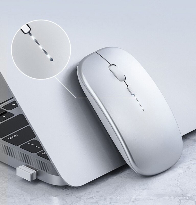 Led Draadloze Muis Oplaadbare Slim Stille Muis 2.4G Draagbare Muis 1600Dpi Voor Notebook Pc Laptop Computer Desktop