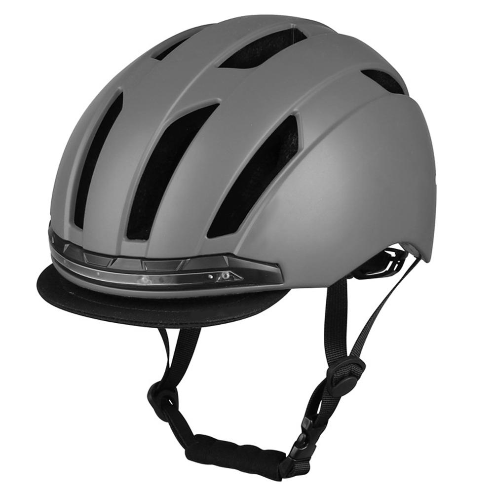 Bicycle Helmet Protective Remote Control Front Rear Indicator Light Safety Helmet For Bikes Scooters: Dark Grey