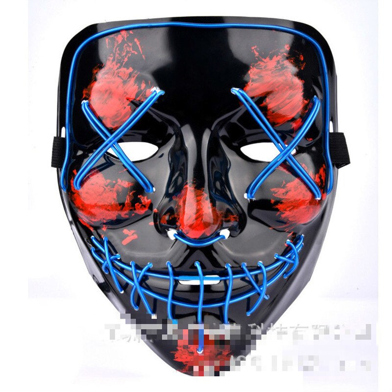 Halloween Luminous Mask Glitter Blood Horror Thriller LED Party Mask Party Mask Luminescent Carnival Light Mask