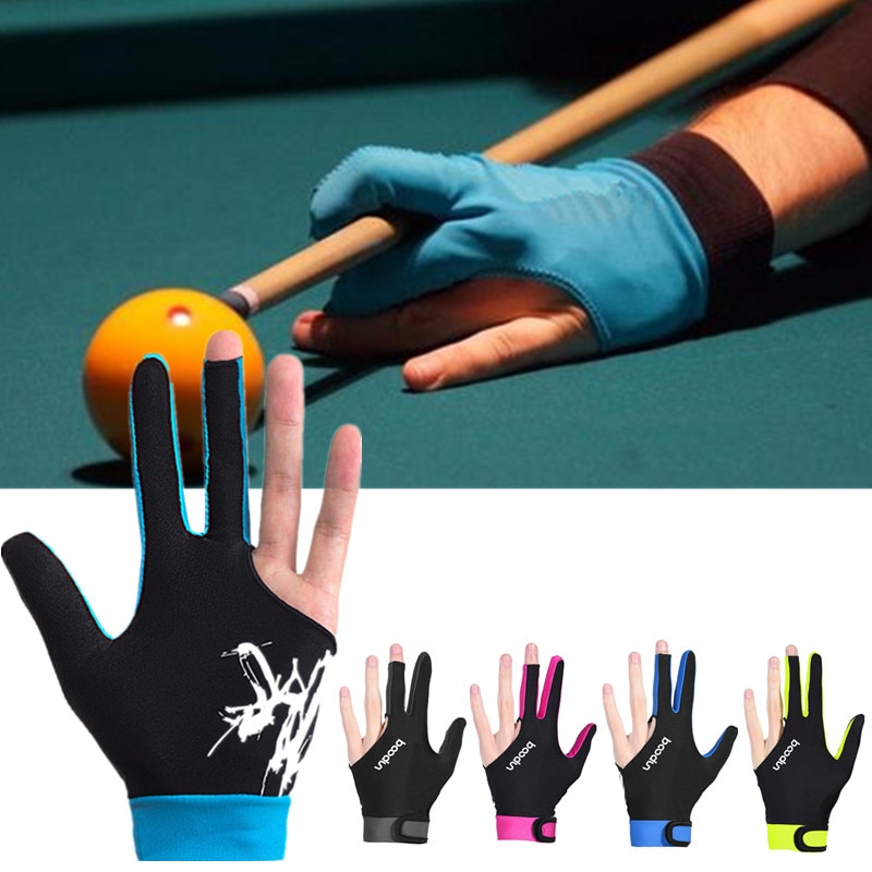 1 Pc unisex Verknüpfungen Rechts Hand Universal- Atmungs Drei-Finger Billard Handschuhe Sport Liefert