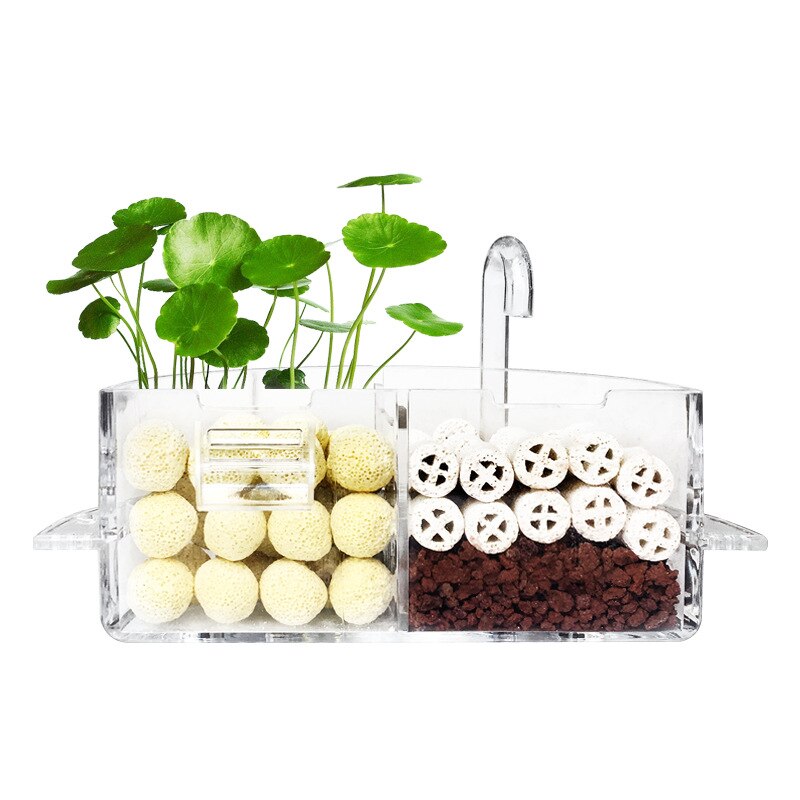 3 in 1 Aquarium Filter Kasten Externe Acryl Externe Hänge Wasserfilter Aquarium Filter Kasten für Runde Fisch Panzer zubehör