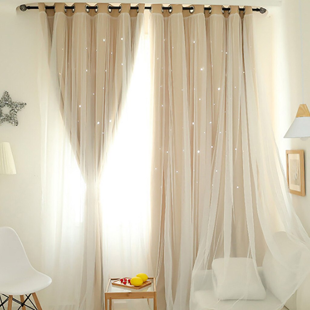 1 Pcs Pure Kleur Tulle Deur Gordijn Drape Panel Sheer Sjaal Valletjes Transparante Tule Gordijnen Venster Pure Voor Slaapkamer: Beige 