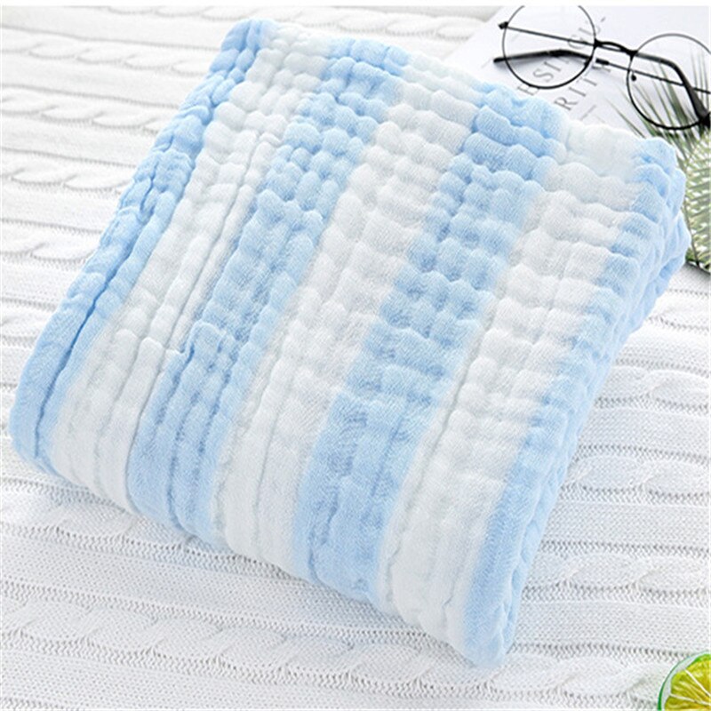 105 * 105cm bomulds gaze farve strip baby stort badehåndklæde baby håndklæde 0-2 år gammelt sengetæppe